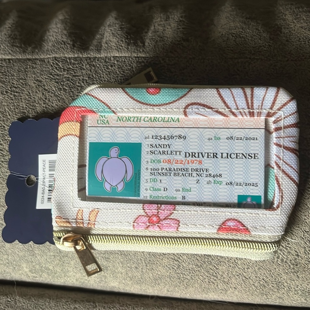 NWT Simply Southern Peace Zipper ID Card Holder